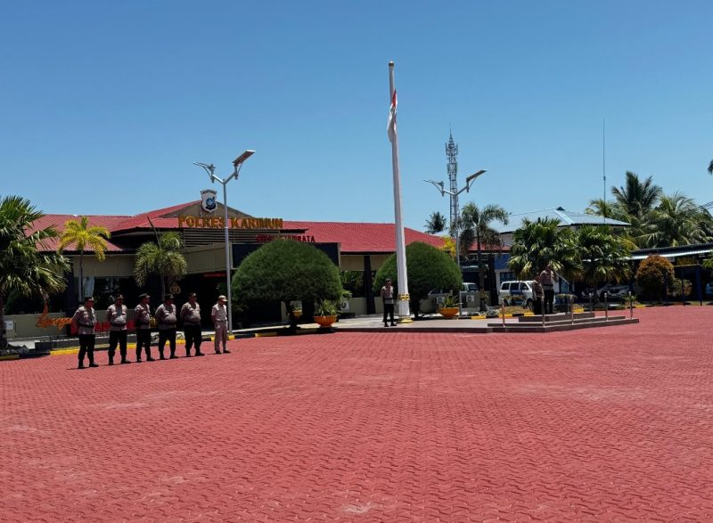 Wakapolres Karimun Kompol Salahuddin, S.I.K., M.H., Pimpin Apel Siaga Malam Takbiran Idul Fitri 1447 H