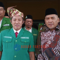 Ketum GP Ansor bersama Wakli Bupati Karimun memberikan keterangan pers pada acara Konfercab GP Ansor Karimun.
