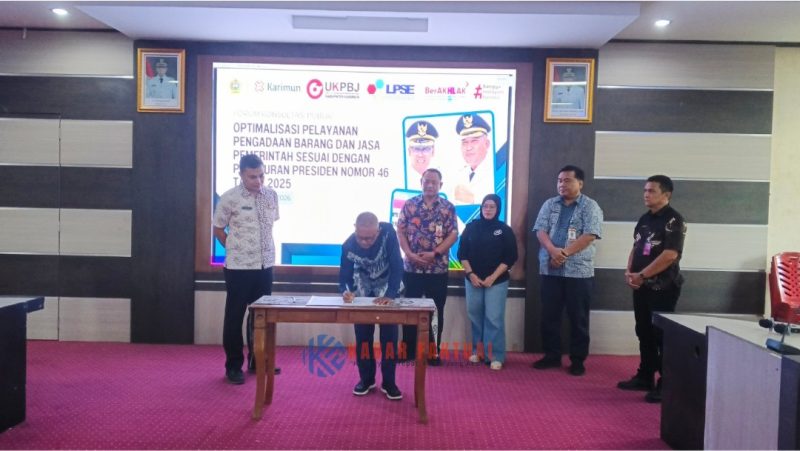 Penandatangan Berita Acara Forum Konsultasi Publik (FKP)
Optimalisasi Pelayanan Pengadaan Barang dan Jasa Pemerintah Sesuai dengan Peraturan Presiden No.46 Tahun 2025.