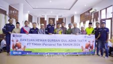 PT Timah (Persero) Tbk menyalurkan hewanqurban di Bangka Tengah. Foto:Ist/Dok. PT Timah Tbk