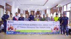 PT Timah (Persero) Tbk menyalurkan hewanqurban di Bangka Tengah. Foto:Ist/Dok. PT Timah Tbk