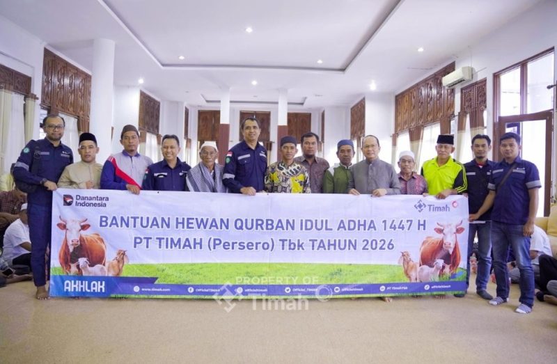 PT Timah (Persero) Tbk menyalurkan hewanqurban di Bangka Tengah. Foto:Ist/Dok. PT Timah Tbk