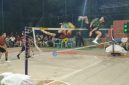 Pertandingan eksebisi antara Porkam vs Baran Jaya, pembukaan Liga Sepak Takraw Silaturahmi Session 2.