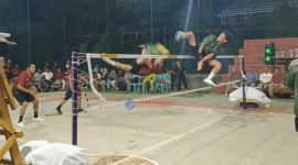 Pertandingan eksebisi antara Porkam vs Baran Jaya, pembukaan Liga Sepak Takraw Silaturahmi Session 2.