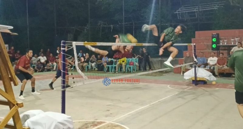 Pertandingan eksebisi antara Porkam vs Baran Jaya, pembukaan Liga Sepak Takraw Silaturahmi Session 2.