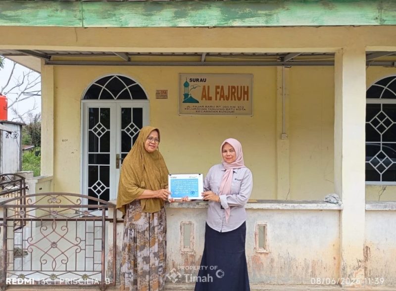PT TIMAH Kucurkan Bantuan Renovasi Musala Al Fajruh di Kundur.