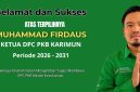 Muhammad Firdaus, Ketua DPC PKB Karimun periode 2026 - 2031.