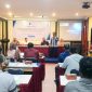 Bupati Karimun, Ing H. Iskandarsyah saat memberikan penjelasan terkait regulasi sedimentasi.