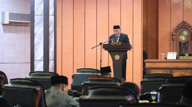 Wakil Bupati Karimun, Rocky Marciano Bawole, S.Sos., M.M., dalam pidato pembacaan nota pengantar Laporan Pertanggungjawaban Pelaksanaan APBD Tahun Anggaran 2025